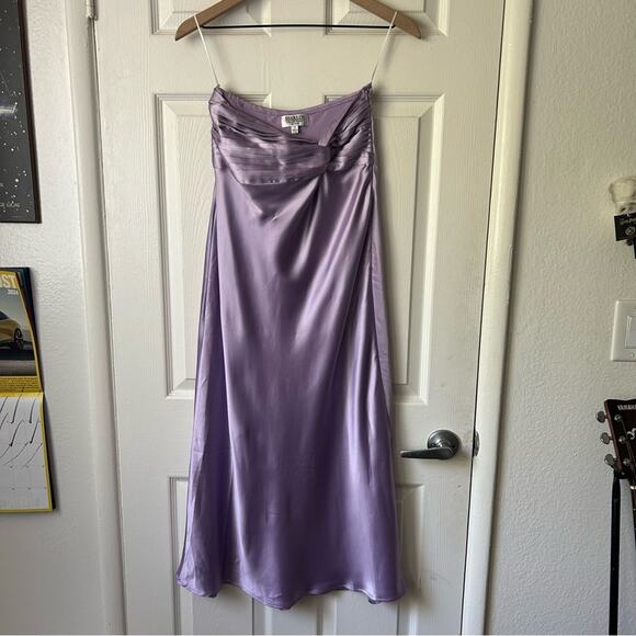 Shareen Collections Lilac Satin Maxi Skirt and Crop Top Set size 8 - Picture 7 of 13